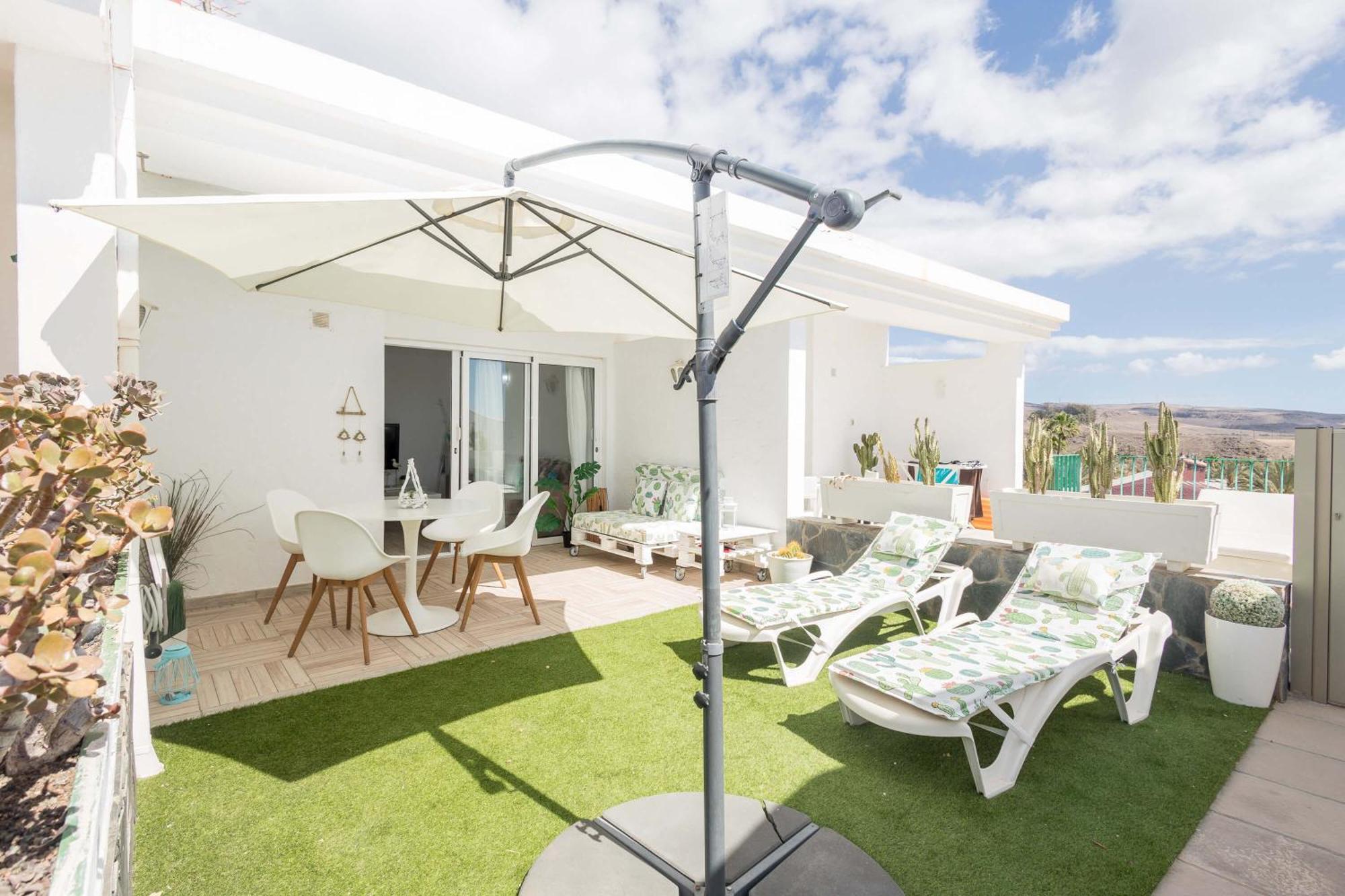 Playa Del Aguila Bungalow Con Terraza Solarium マスパロマス エクステリア 写真